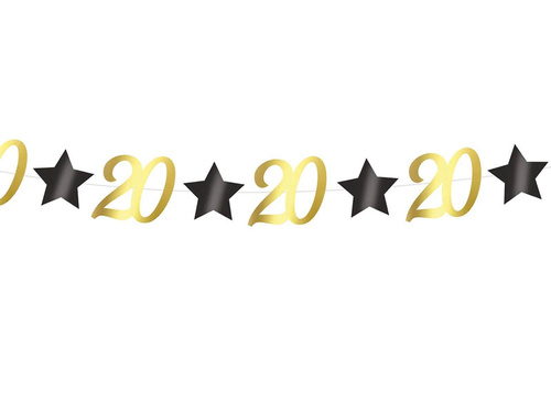 A douăzecea aniversare ghirlandă aurie - 300 cm - 1 buc.