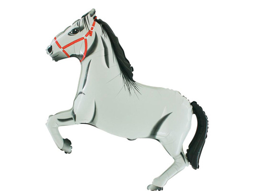 Balon cu cal din folie albă - 105 x 74 cm - 1 buc.