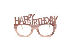 Pahare Happy Birthday roz auriu - 4 buc.