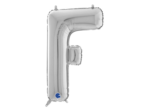 Balon folie argint litera F - 66 cm - 1 buc.