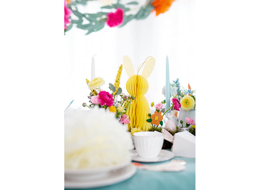 Rozeta de agățat decor iepuraș galben - 30 cm - 1 buc.