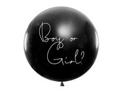 Balon gigant cu diametrul de 1 m - negru cu imprimare Boy sau Girl