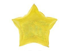 Balon cu stea holografică aurie - 46 cm - 1 buc.