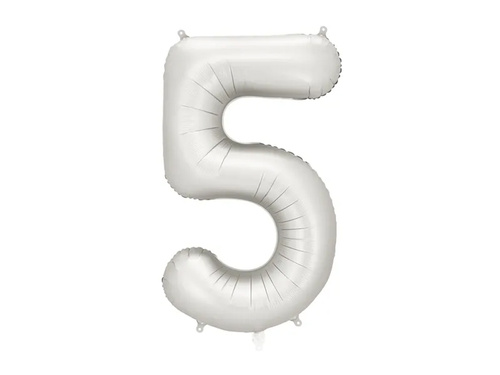 Balon din folie argintiu numărul 5 - 86 cm - 1 buc.