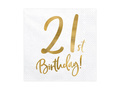 Șervețele aniversare cu numărul 21 - 33 cm - 20 buc.
