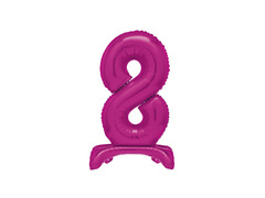 Balon din folie în picioare numărul 8 roz - 76 cm - 1buc.