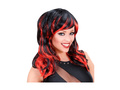 Peruca ondulată cu dungi roșii și negre