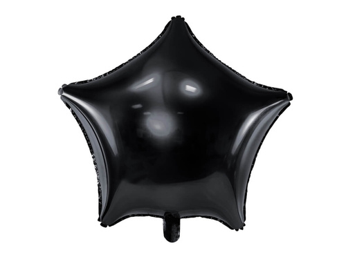 Balon cu stea din folie negru - 48 cm - 1 buc.
