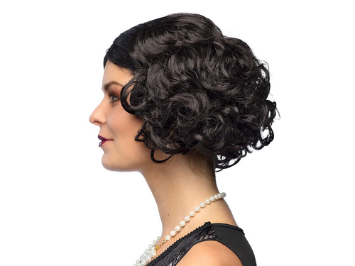Peruca retro neagră - 1 buc.