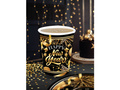 Pahare de hârtie pentru Ajunul Anului Nou Happy New Year negru - 240 ml - 6 buc.