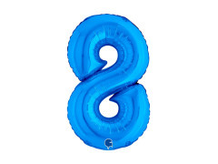 Balon din folie numărul 8 albastru - 14" - 1 buc.