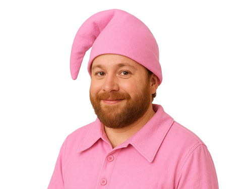 Pălărie de spiriduș de ștrumf roz - 1 buc.