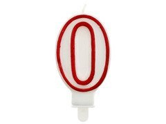 Lumânare numerică cu margine roșie zero - ""