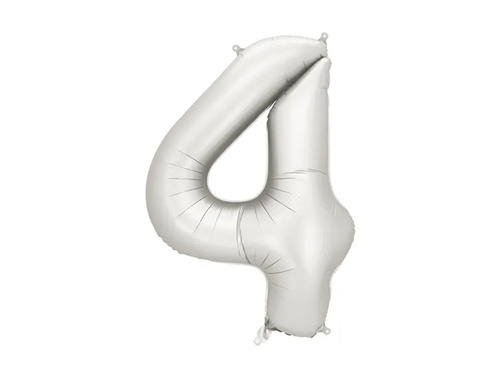 Balon din folie argintiu numărul 4 - 86 cm - 1 buc.