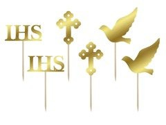 Decorațiuni pentru brioșe Prima Sfântă Împărtășanie - 6 buc.