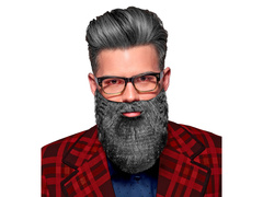 Barbă cu mustață maro - 1 buc.