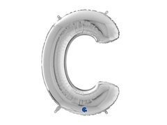 Balon argintiu cu litera C - 66 cm - 1 buc.