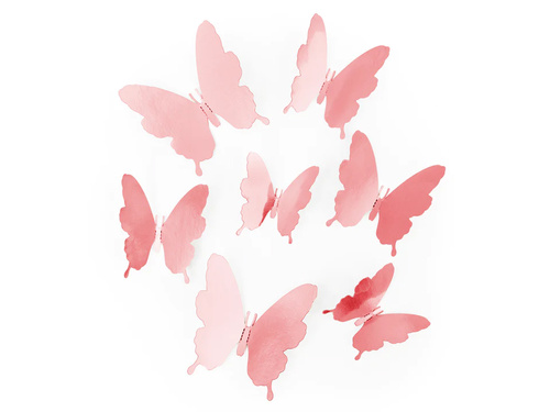 Abțibilduri fluture roz auriu - 12 buc.