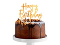 Plexiglas tort topper Happy Birthday aur - 1 buc.