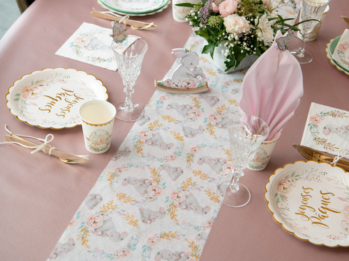 Suport de masă decorare iepuri - 25 cm x 3 m - 1 buc.