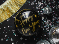 Balon rotund din folie Happy New Year - 35 cm - 1 buc.