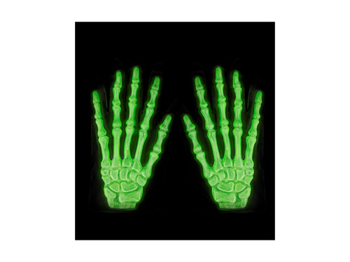 Mănuși cu schelet 3D care strălucesc în întuneric
