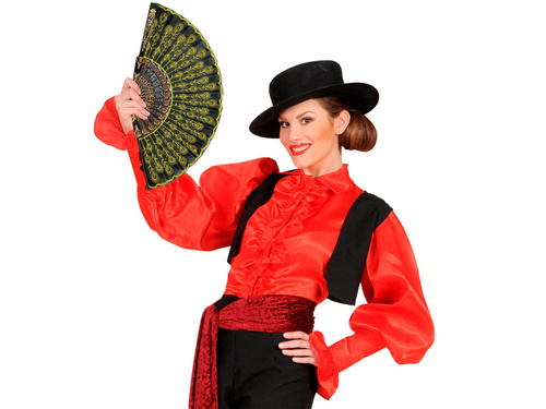 Evantai spaniol în negru și auriu - 1 buc.