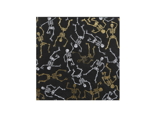 Șervețele de Halloween cu schelet - 33 cm - 10 buc.