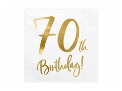 Șervețele pentru a 70-a aniversare - a 70-a aniversare - 33 x 33 cm - 20 buc.