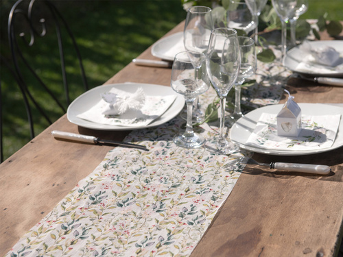 Decor de masă cu frunze verzi - 26 cm x 3 m - 1 buc.