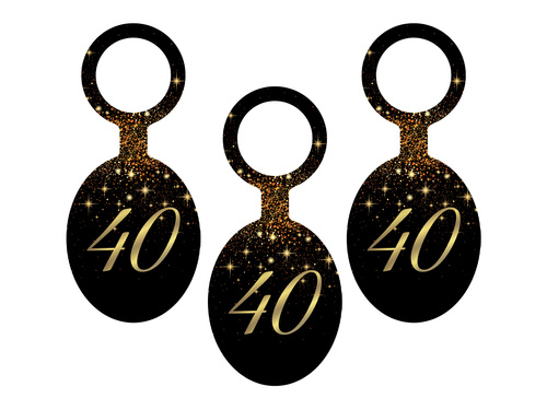 Pandantive spumante cu vodcă pentru a 40-a aniversare - 8 buc.