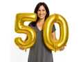 Baloane din folie numărul 50 auriu - 86 cm - 2 buc.