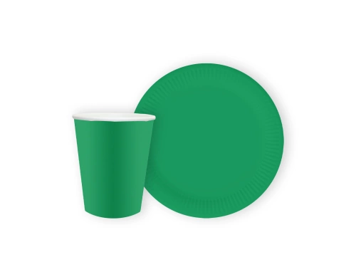 Veselă verde de unică folosință - 24 de bucăți.