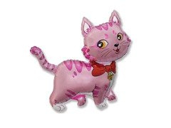 Balon cu băț de folie roz Kitten - 36 cm - 1 buc.