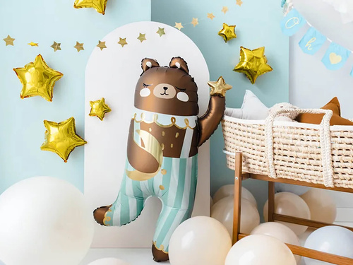 Balon folie ursuleț albastru - 55 x 90 cm - 1 buc.