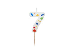 Lumânare confetti număr șapte - 7 - 1 buc.