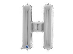 Balon folie argint litera H - 66 cm - 1 buc.