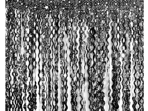 Perdea spirală neagră cu stele - 100 x 200 cm