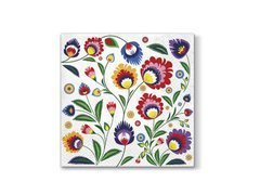 Șervețele albe cu un motiv łowickie - 33 cm - 20 buc.