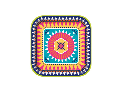 Farfurii de hârtie Boho Fiesta - 23 cm - 8 buc.