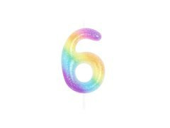Lumânare colorată cu numere ombre - 6 - șase