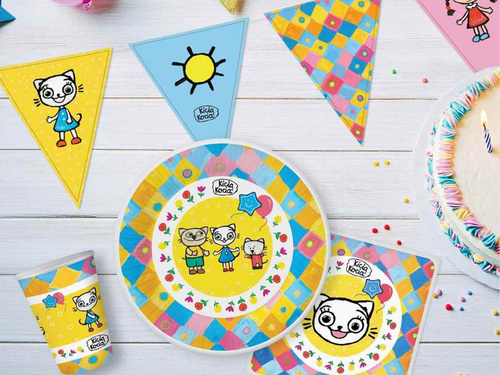 Farfurii aniversare pisoi - 18 cm - 6 buc.