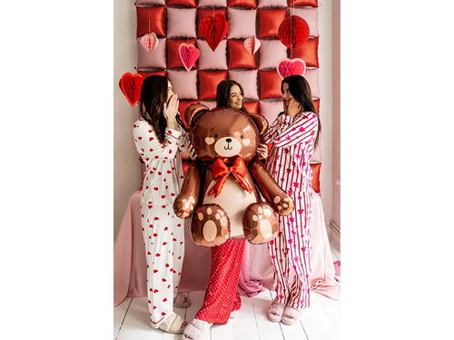 Ursuleț de pluș în picioare balon din folie - 59 x 88 cm - 1 buc.