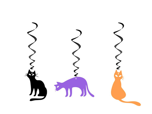 Halloween Pisici agățat decor - 3 buc.