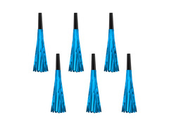 Fluier de trompetă derulat cu ciucuri albastru - 6 buc