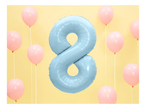Balon din folie numărul 8 albastru - 86 cm - 1 buc.