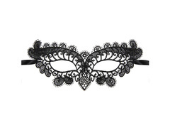 Mască dantelă bufniță negru - 1 buc.