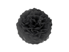 Decorațiuni florale suspendate pom pom - negru - 35 cm - 1 buc.