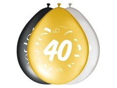 Baloane tipărite pentru a 40-a aniversare - 30 cm - 8 buc.