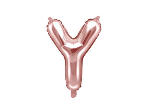 Balon din folie litera "Y" roz și auriu - 35 cm